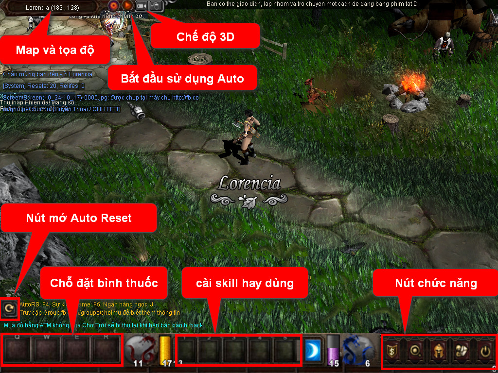 Chức năng chính của Game MU Phục Sinh Chức năng chính của Game MU Phục Sinh