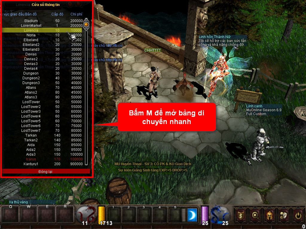 Chức năng chính của Game MU Phục Sinh Chức năng chính của Game MU Phục Sinh